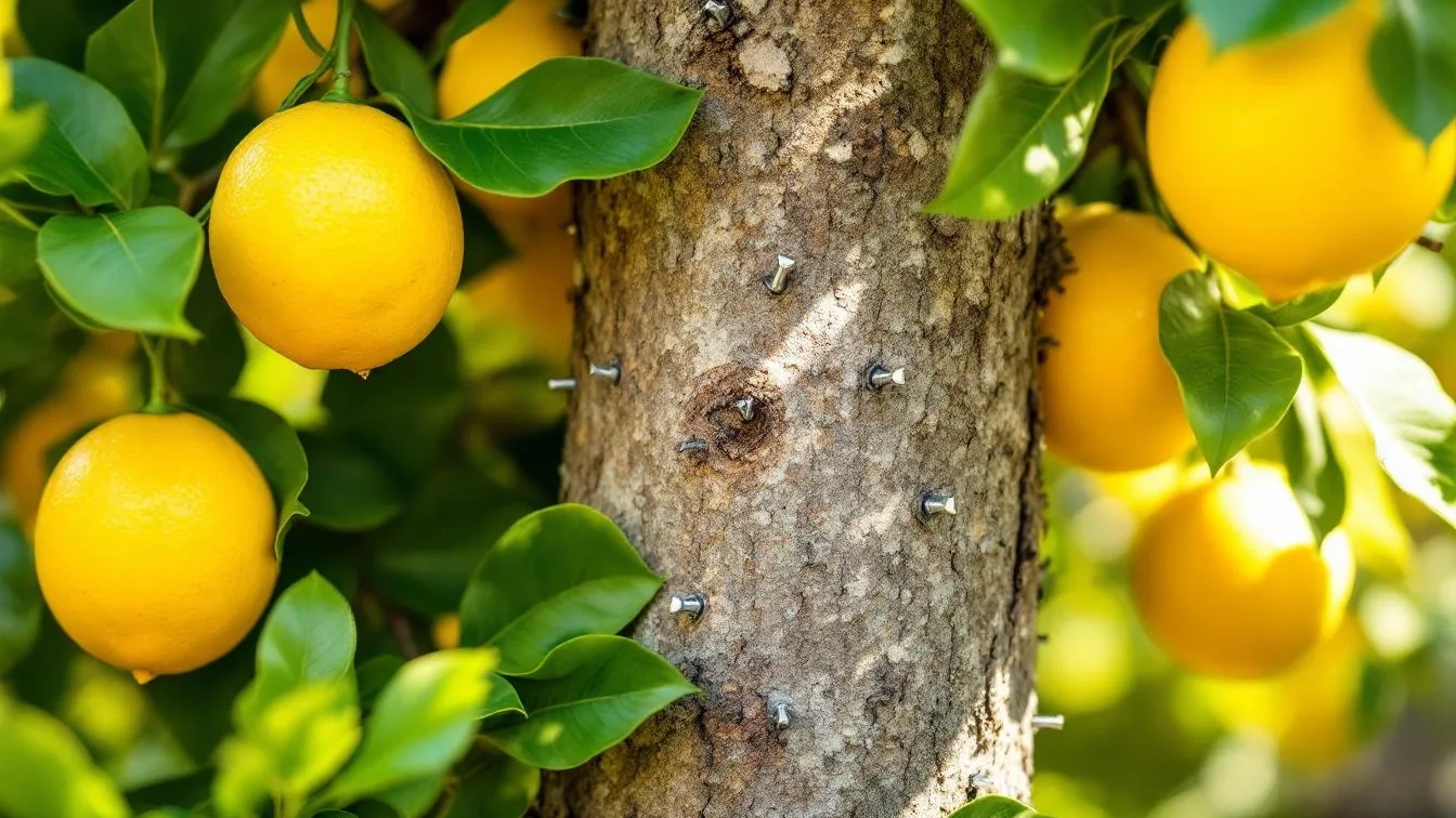 Un esperto rivela perché inserire chiodi nel tronco del limone è consigliabile
